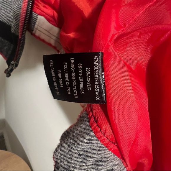 Torrid Plaid Wool Collared Bomber Jacket Size 1 - Picture 5 of 6